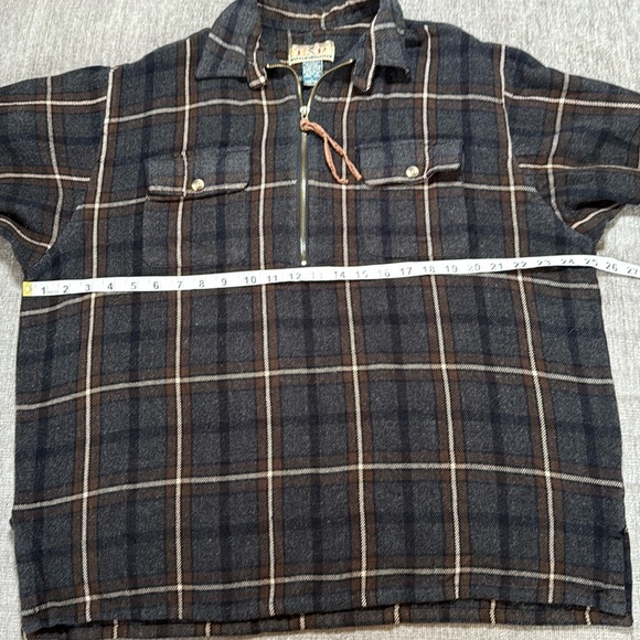 Vintage Express Womens Plaid Half Zip Shirt L XL Wool Blend 90s Grunge Hong Kong - Picture 7 of 12